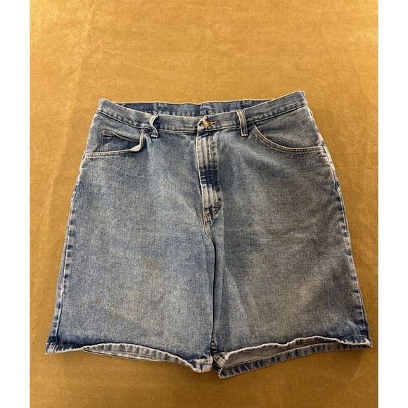 Wrangler Other - Wrangler Men's Classic Blue Denim Shorts Size 38 Straight Leg Casual #586